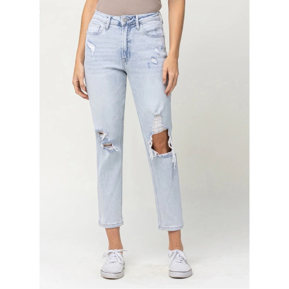Millman - Super High Rise Stretch Mom Jeans by VERVET
